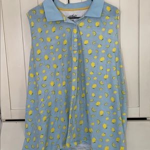 EUX Chic Lemon Print Top Sz 3X